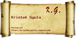 Kristek Gyula névjegykártya